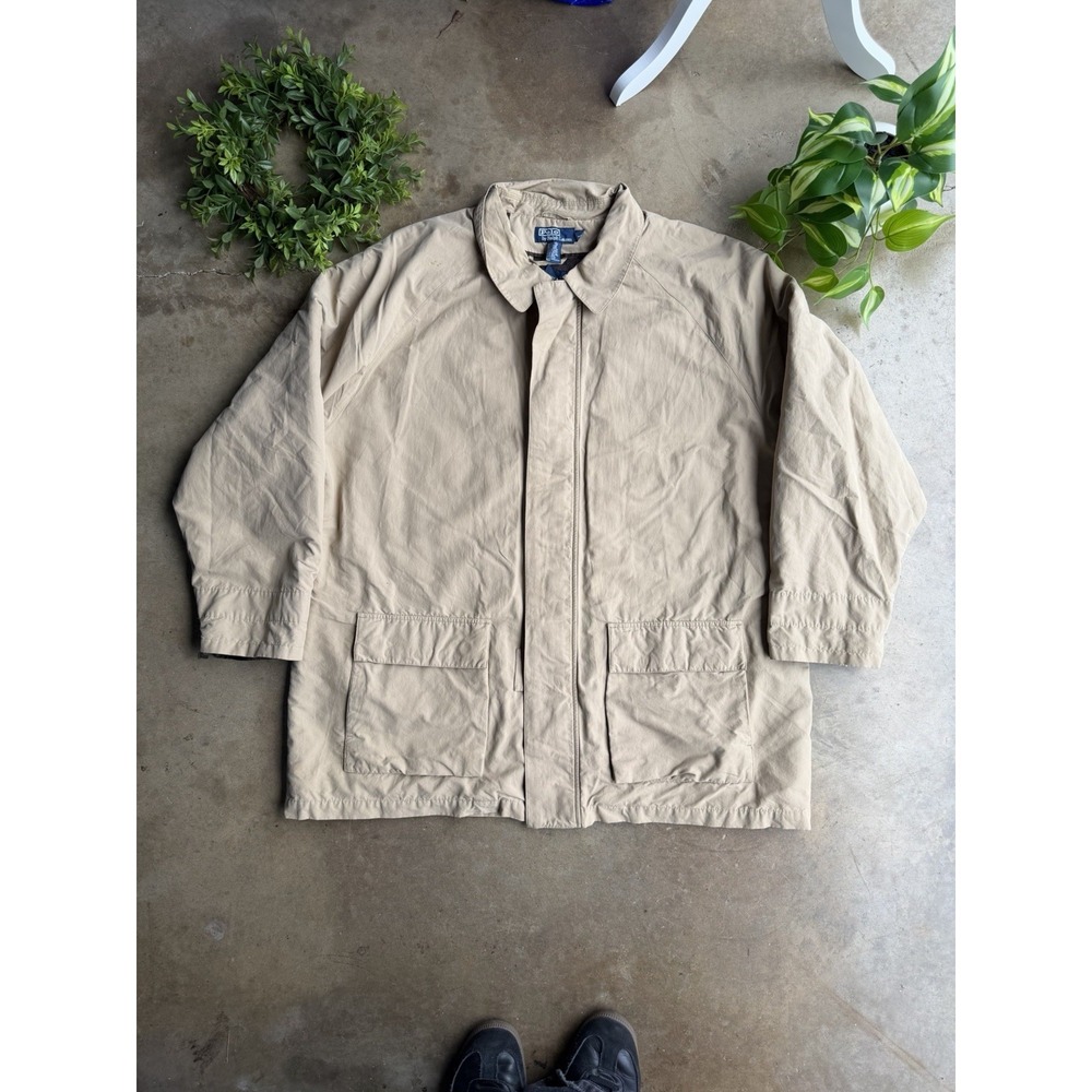 POLO RALPH LAUREN Tan Barn Field Coat Chore Jacket Brown Wool Lining XXL